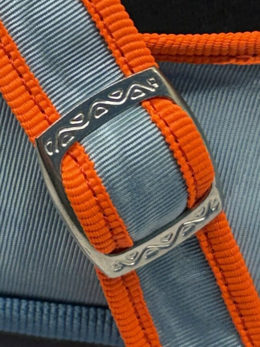 Drogheria Crivellini Mary Jane in Blue Moire and Orange Trim, Size 9 (40 EU) - Picture 8 of 9
